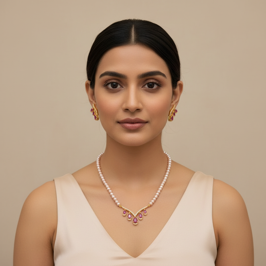 Trending Red Set Of Real Pearls