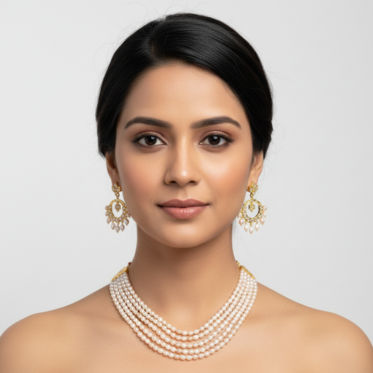 4 Layer multi pearls necklace