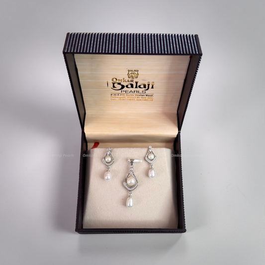 Silver Finish Locket & earrings