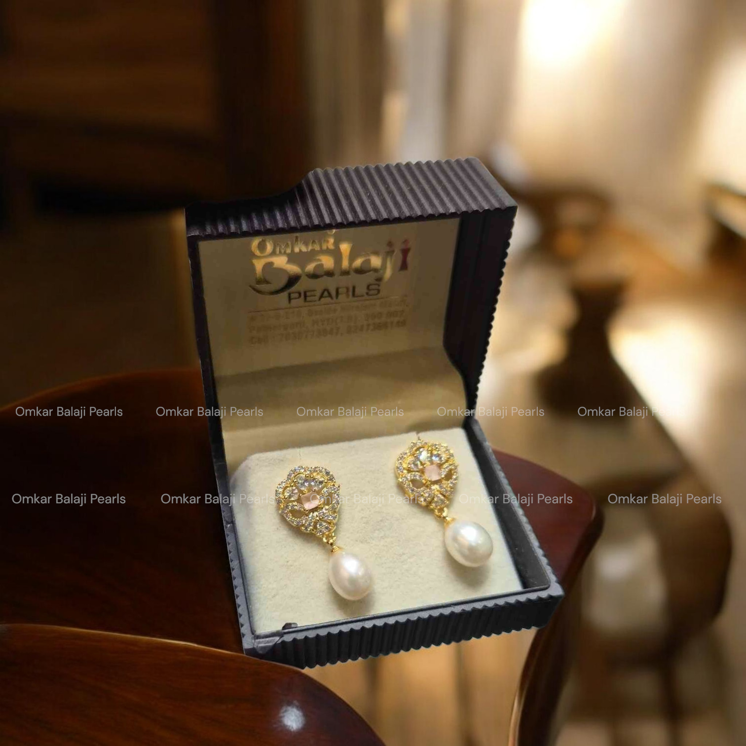 Pearls Earrings [ rose pink  ]