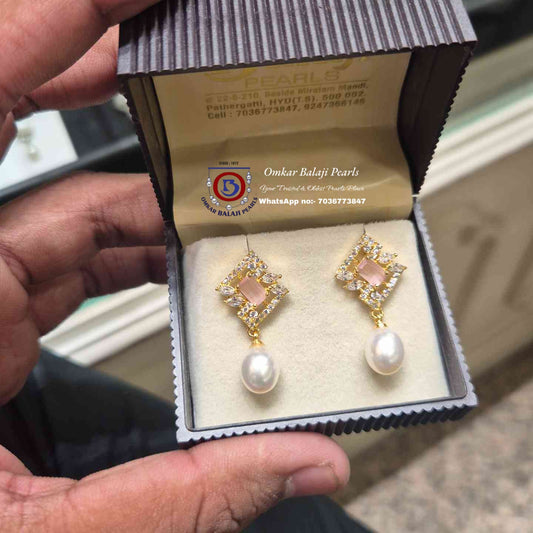 OBPEPearls Earrings [ Rose Pink ]