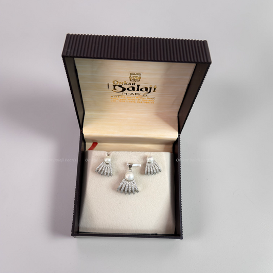Silver Finish Locket & earrings