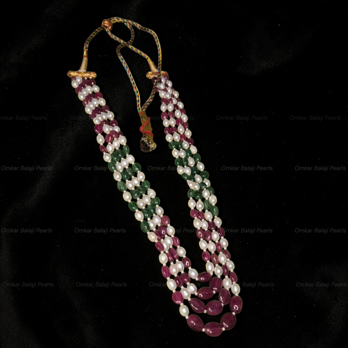 Half & Half Real Stones with pearls