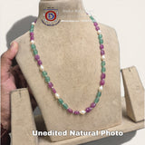 Elegant Multi-Gemstone & Pearl Mala Necklace