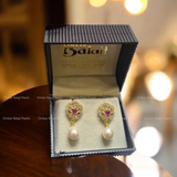 Pearls Earrings [ Red ]