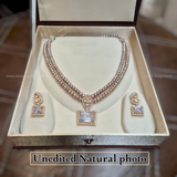 Royal Lavender Double Layer Real Pearl Set – Premium Corn-Shaped Pearls