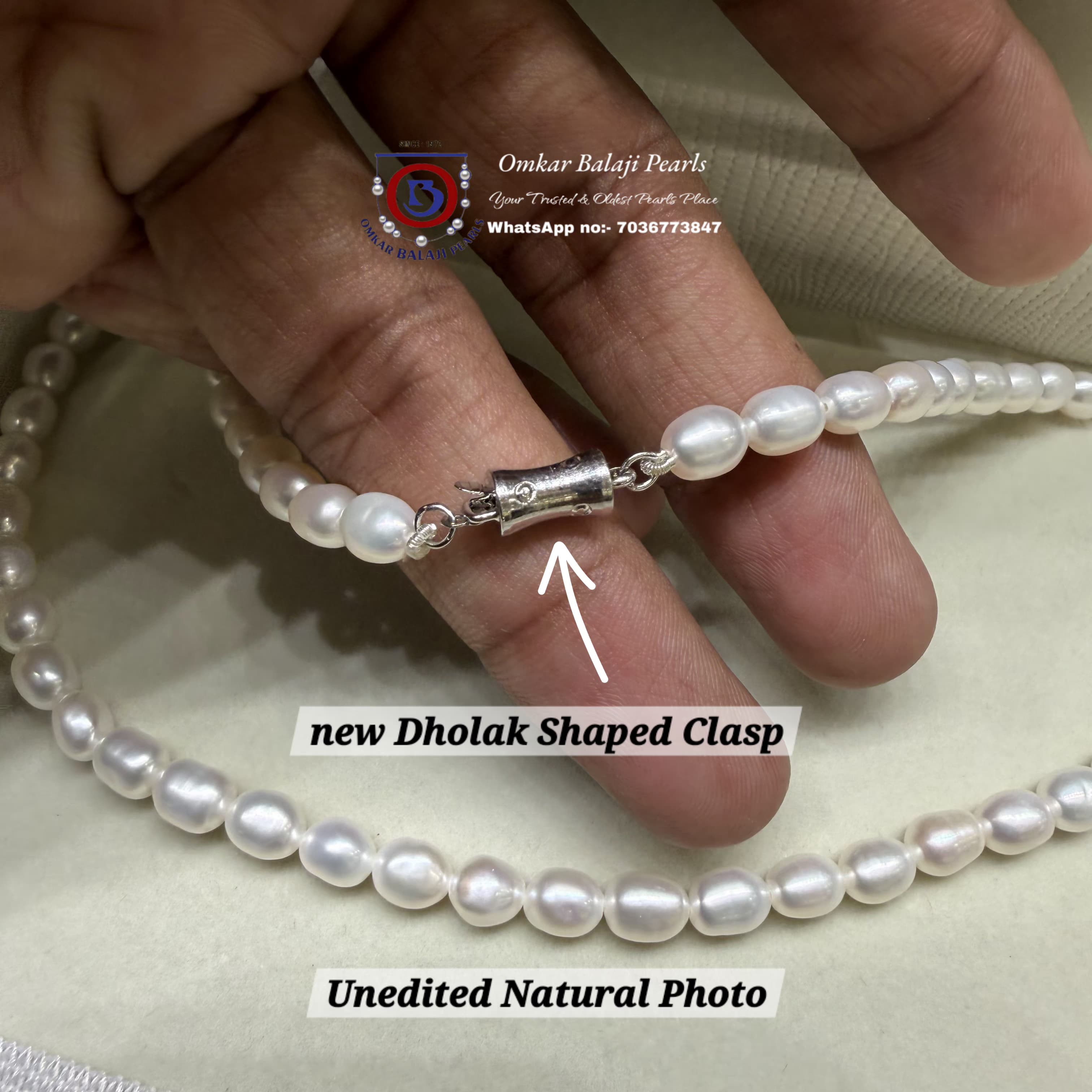 ✨ Premium Natural Pearl Mala Oval (AAA Quality) ✨
