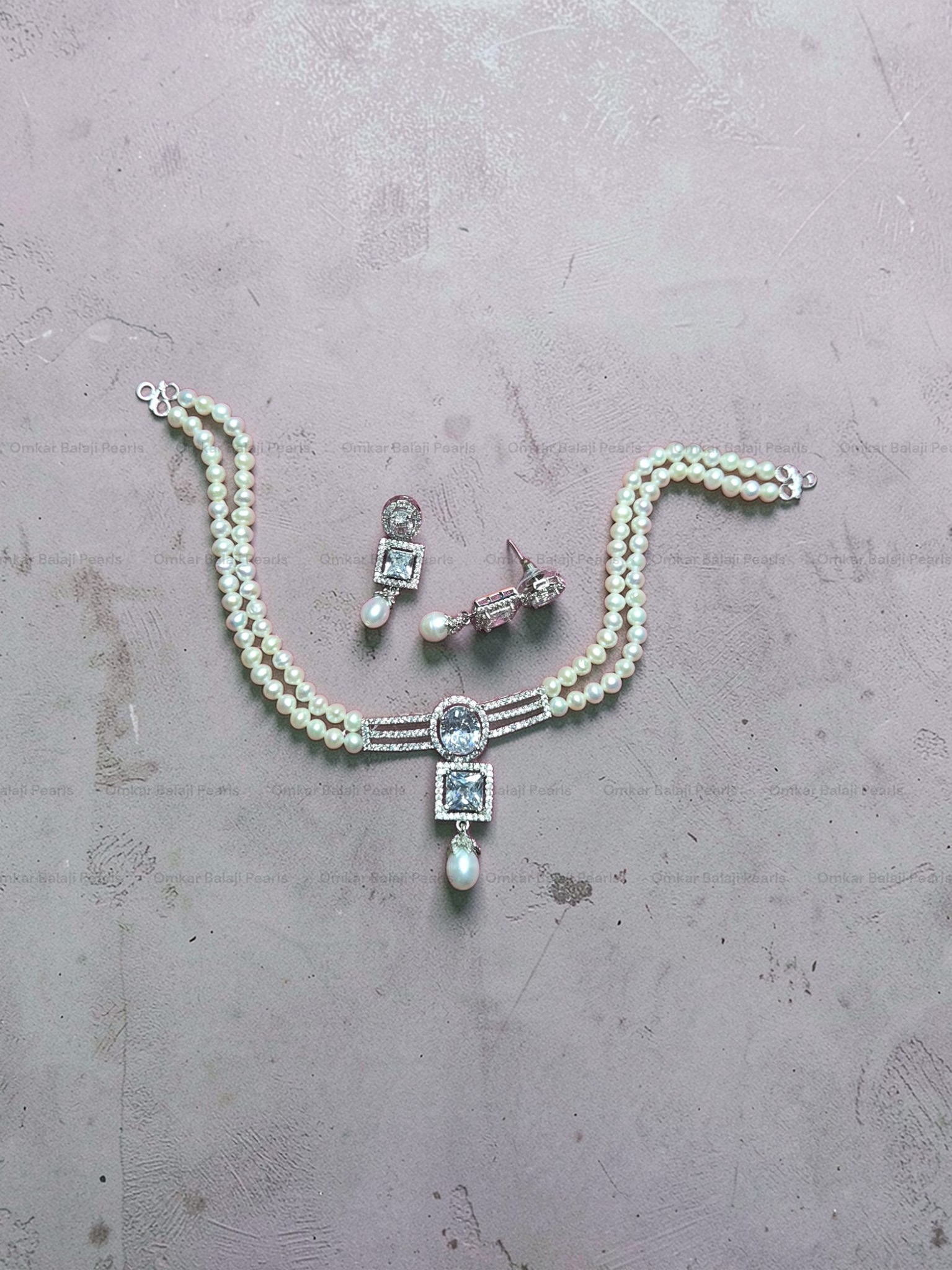 Statement Choker Set [ Silver Finish ]