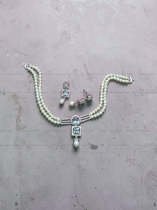 Statement Choker Set [ Silver Finish ]