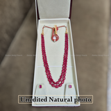 Exclusive 2-Line Ruby Necklace Set