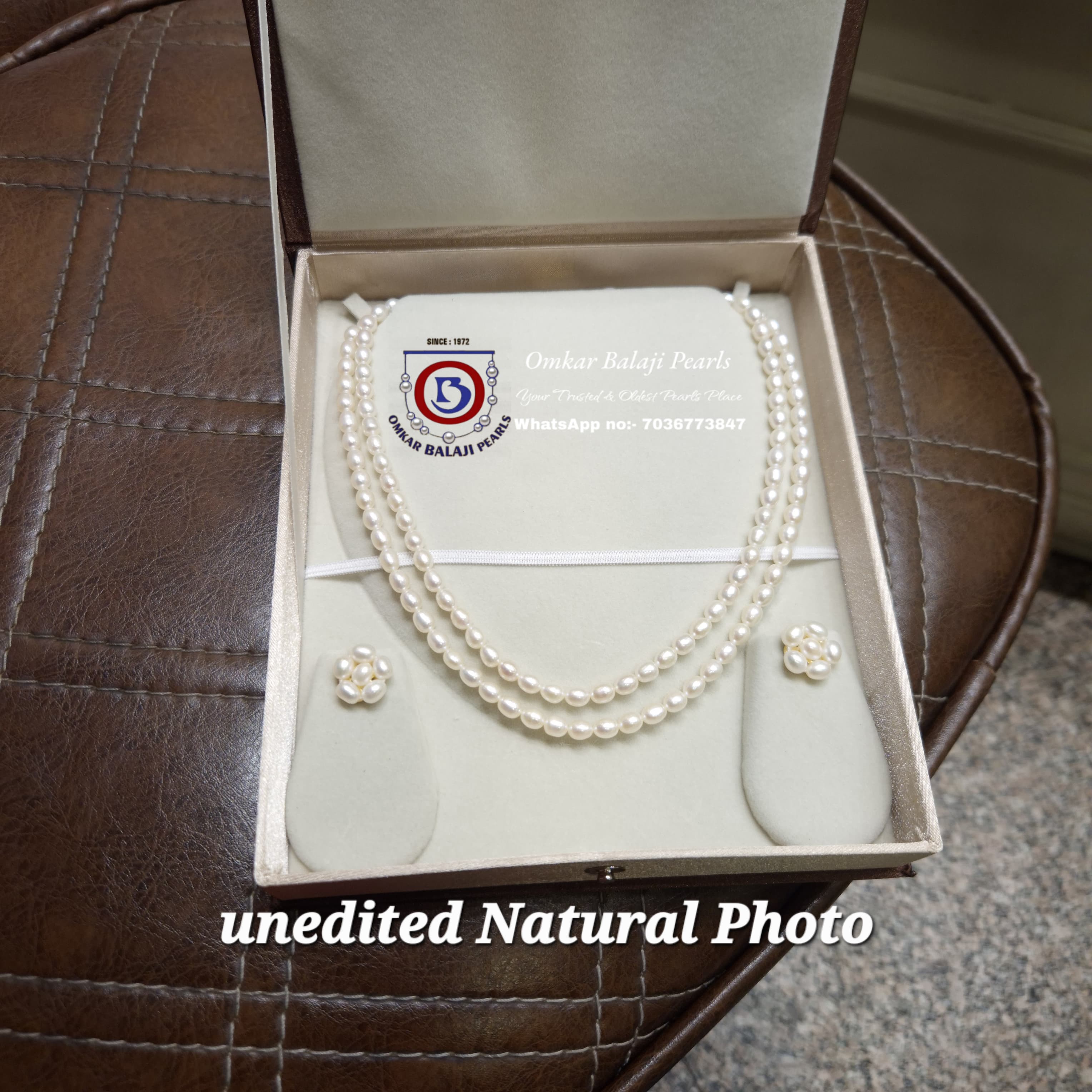 White Double Layer With Flower Studs