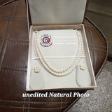 White Double Layer With Flower Studs