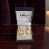 ROYAL CHANDBALI REAL PEARL EARRINGS