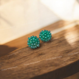 Beryl emerald flower Studs