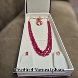 Exclusive 2-Line Ruby Necklace Set