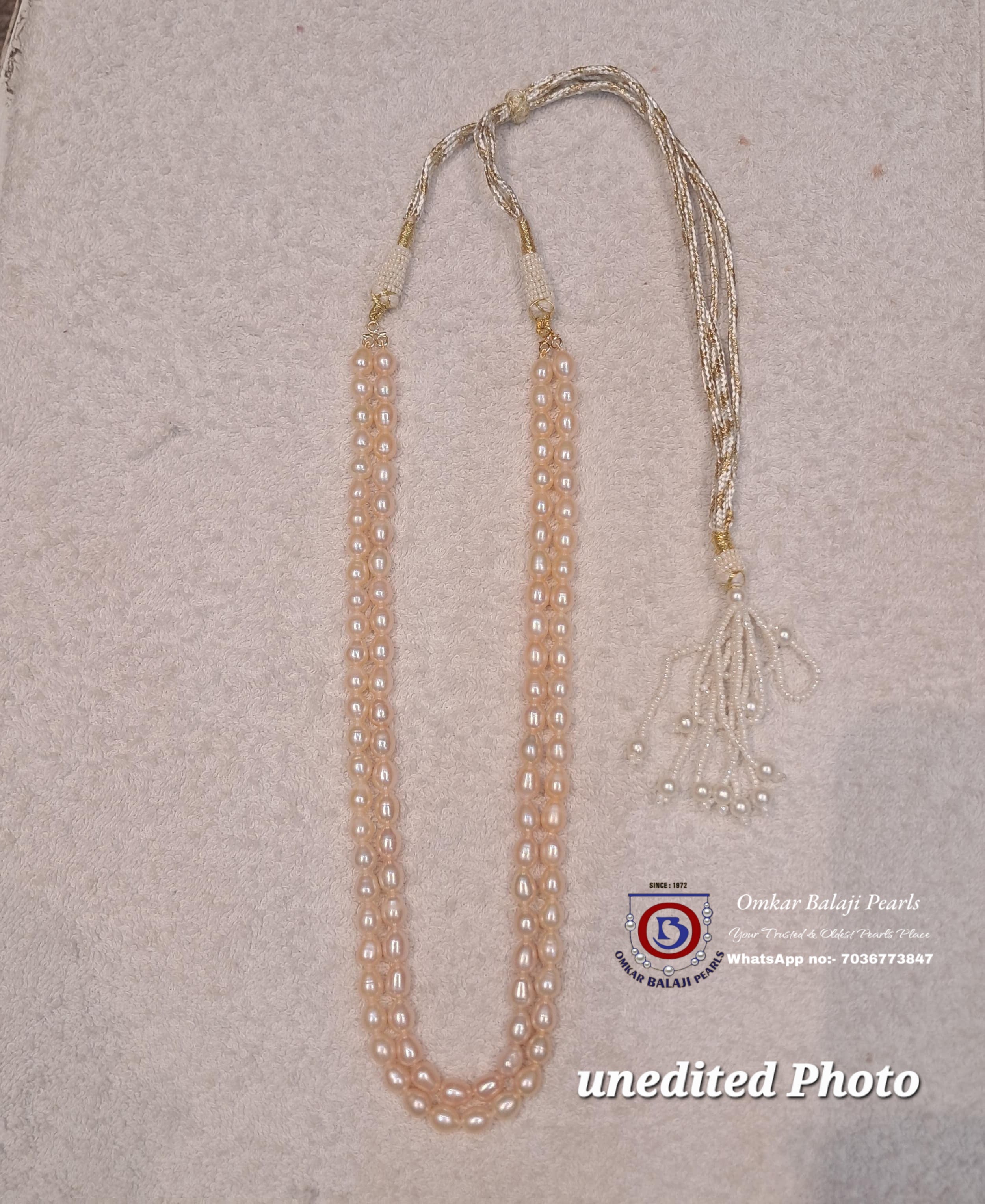 2-Layer Real Pearl Mala [Peach]