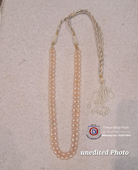 2-Layer Real Pearl Mala [Peach]