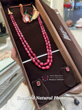 Exclusive 2-Line Ruby Necklace Set