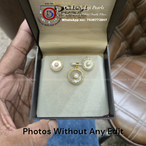 Elegant Locket Set Of Real Pearls