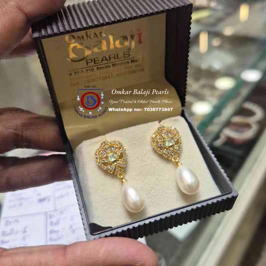 Pearls Earrings [ teal blue ]