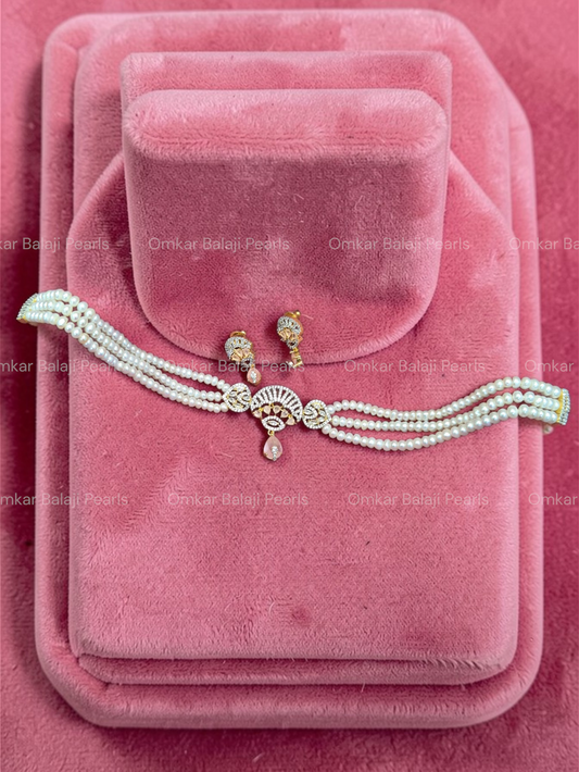 Exclusive Choker 3 layered Rose Pink