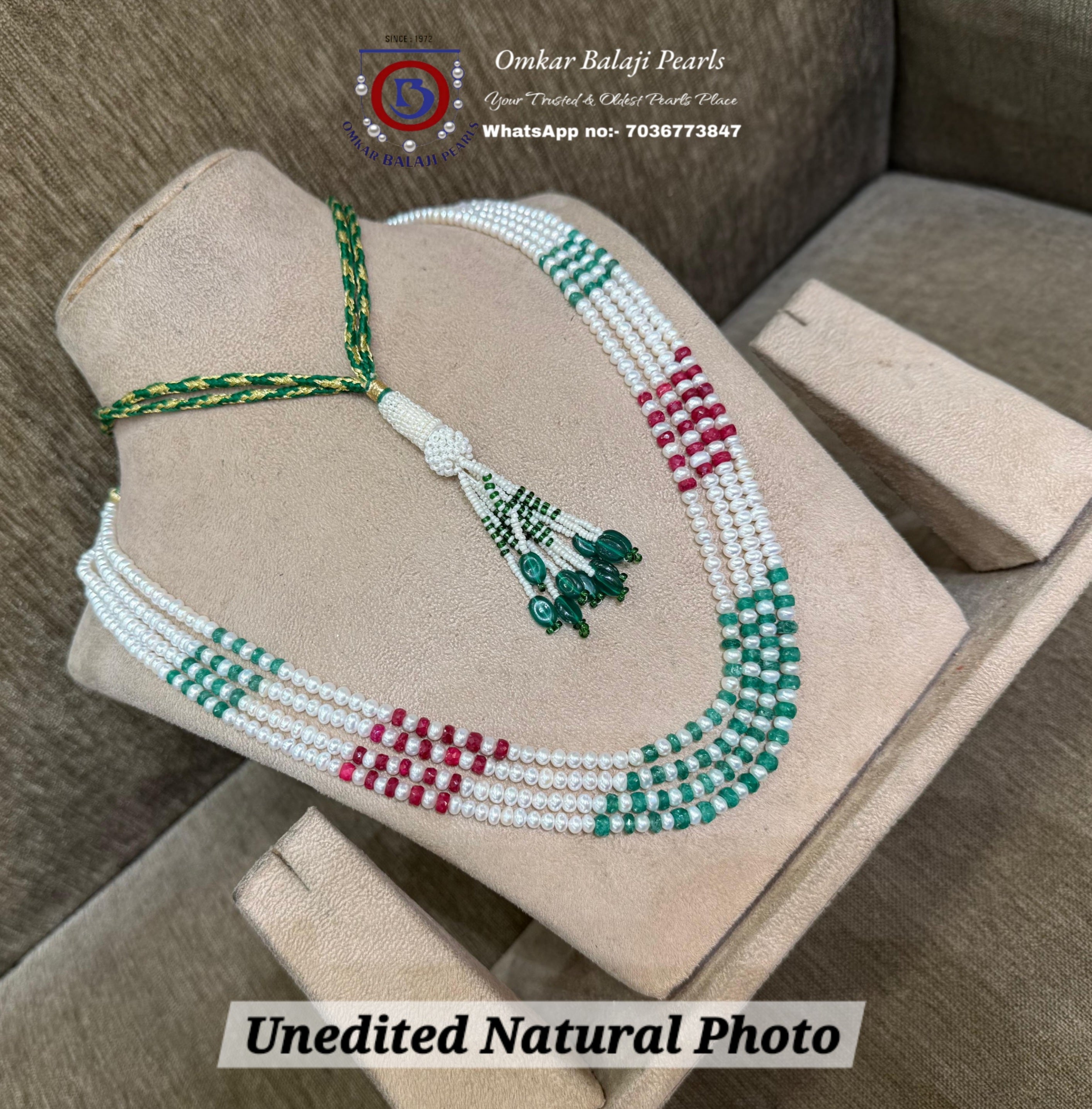 Multi-Strand Gemstone & Pearl Necklace