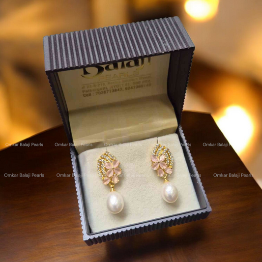 Pearls Earrings [ Rose Pink ]