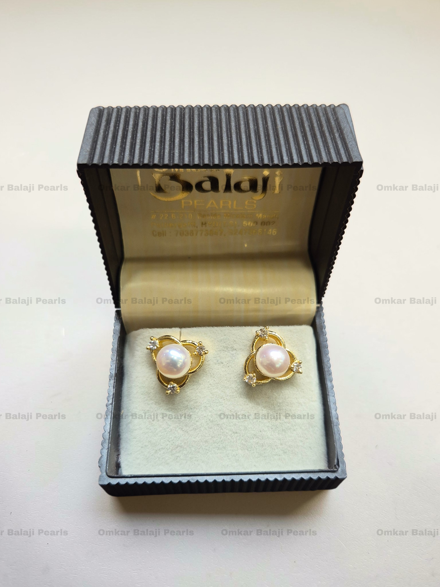 Pearls Triangle Studs