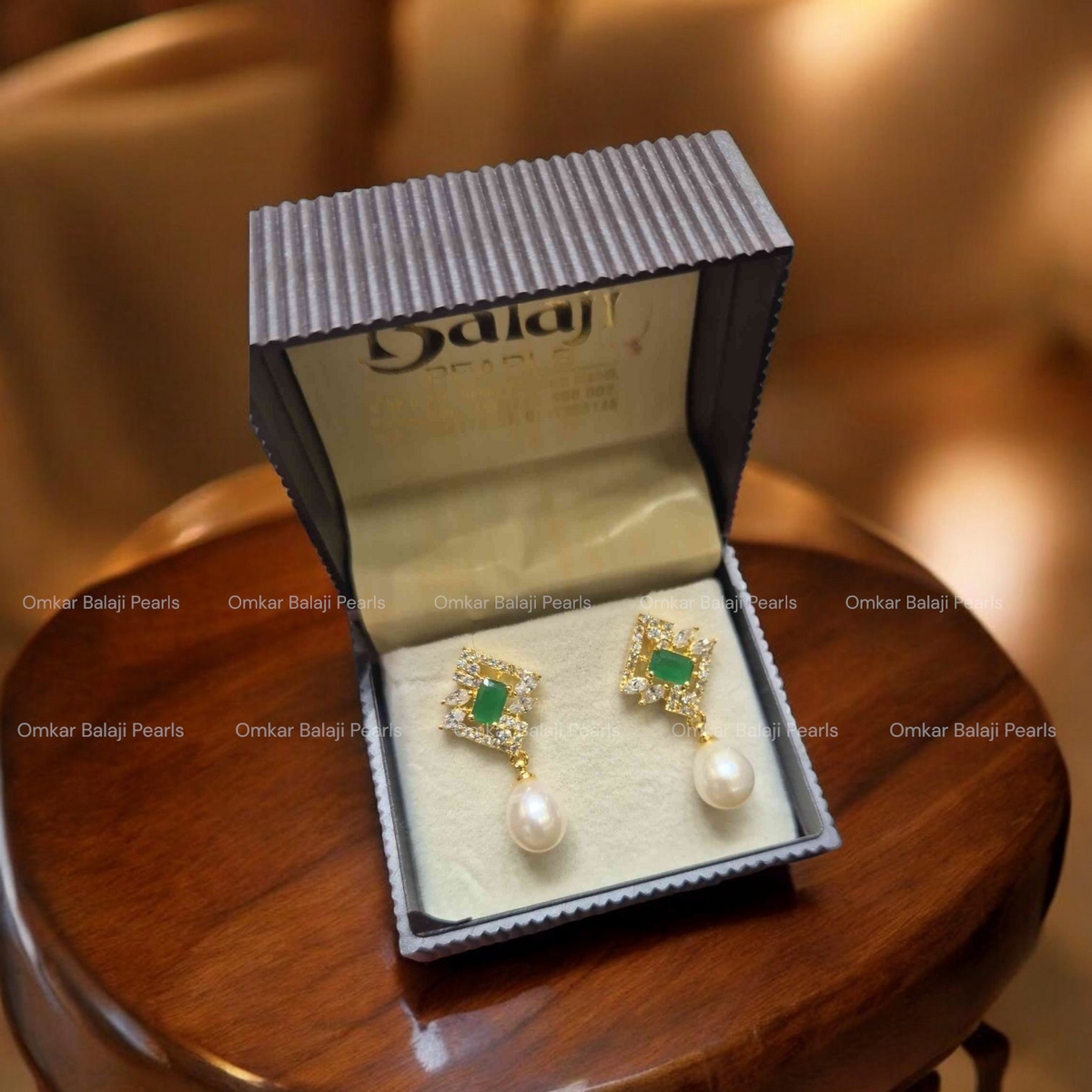 Pearls Earrings [ Green ]
