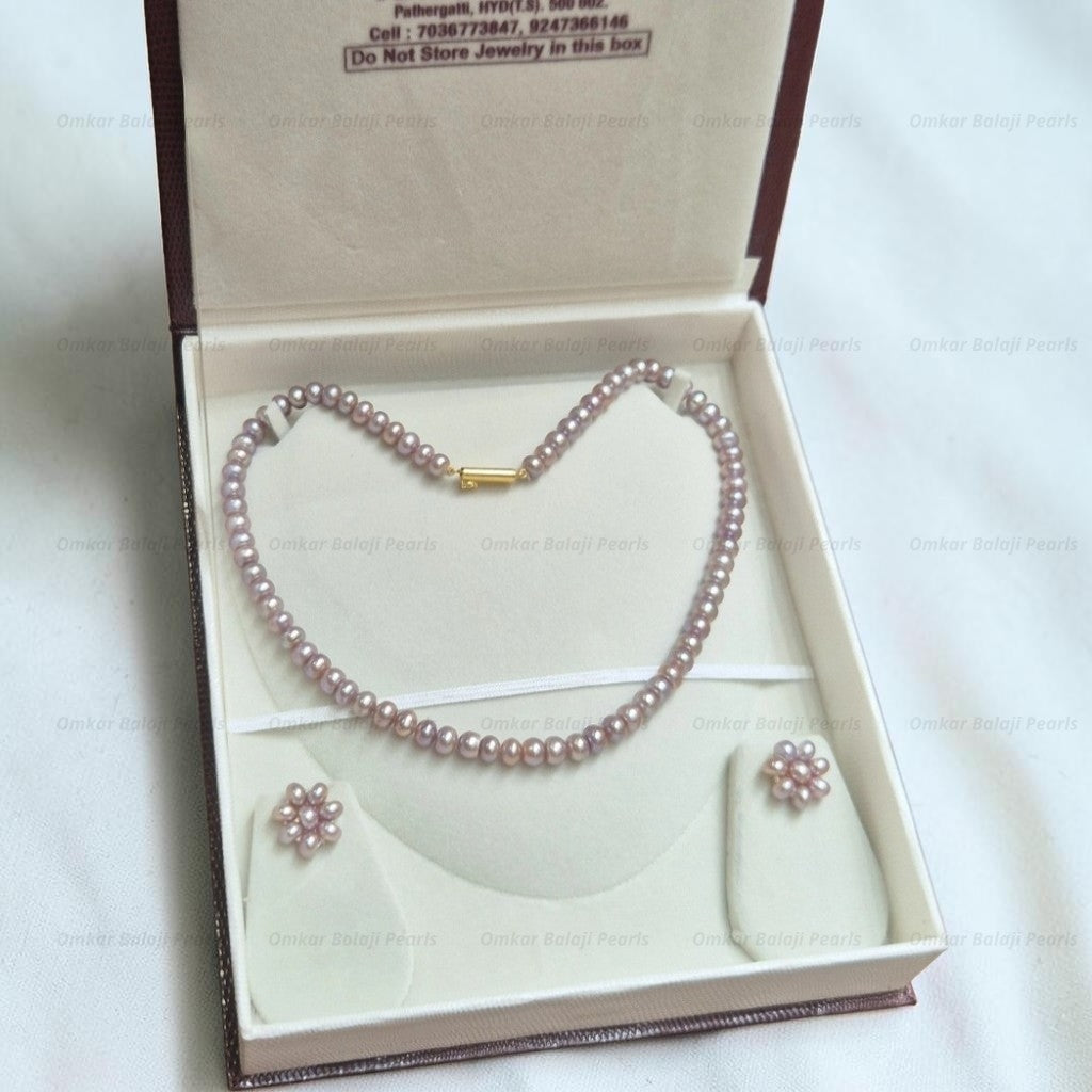 💜 Royal Lavender Natural Pearls Set 💜