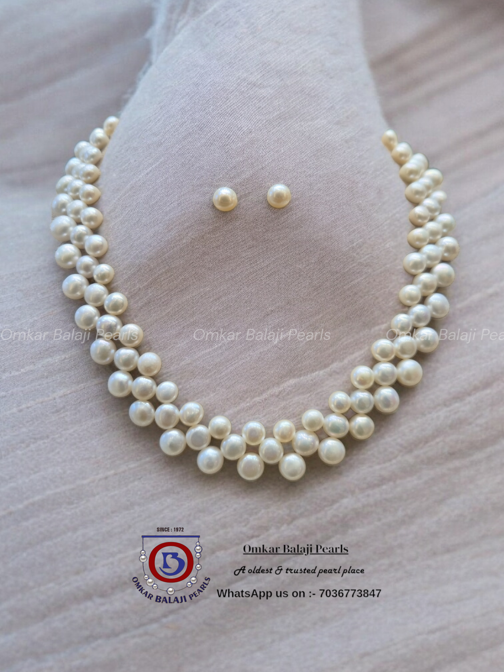 White pearls Zig zak set