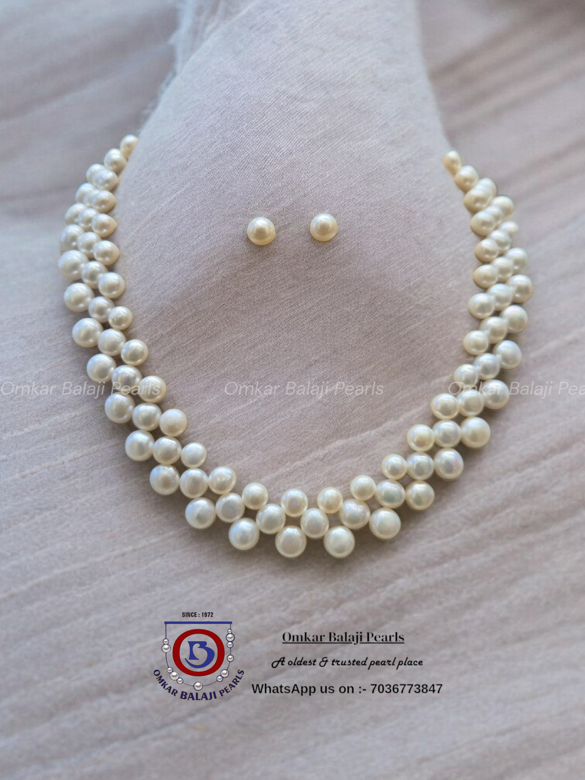 White pearls Zig zak set