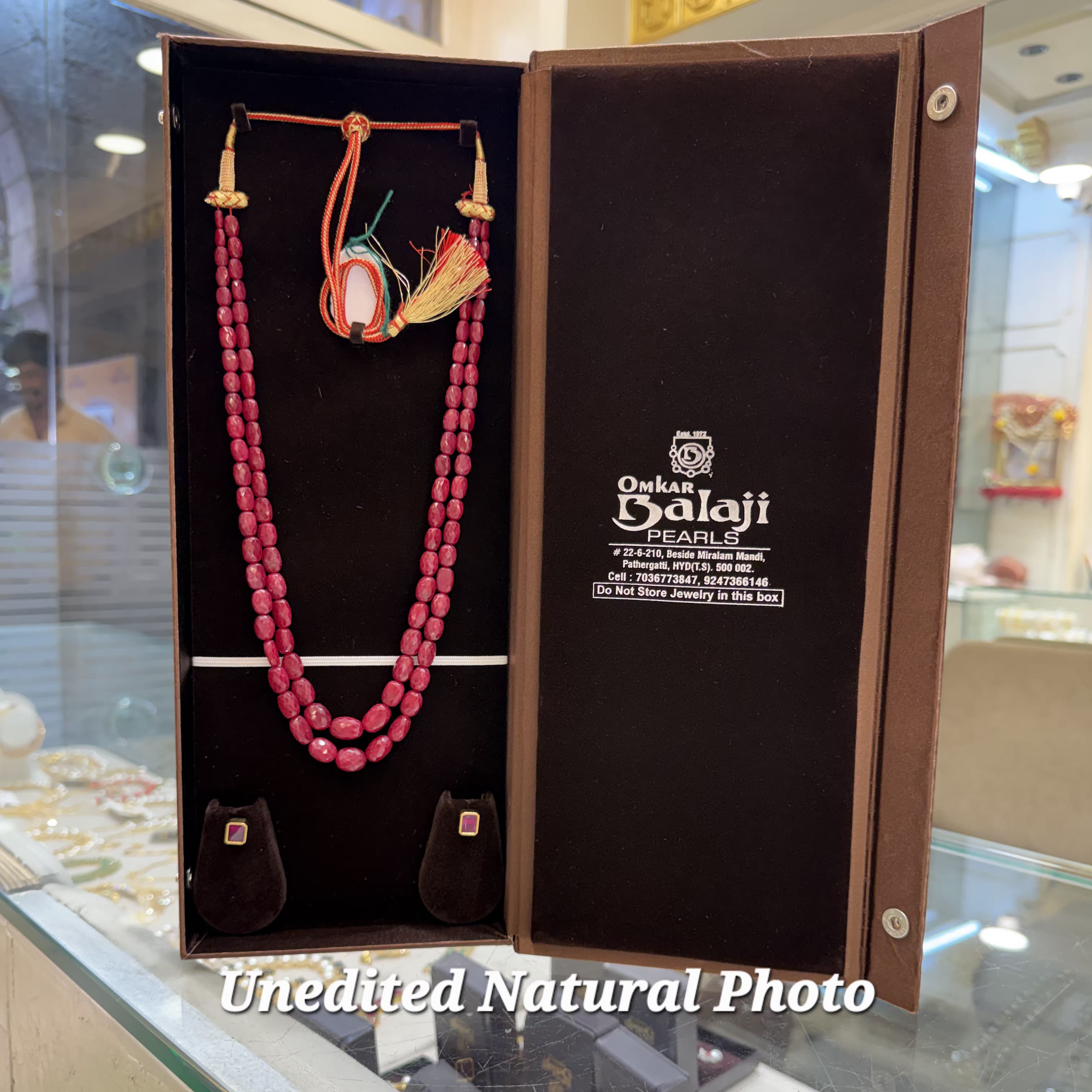 Exclusive 2-Line Ruby Necklace Set