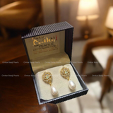 Pearls Earrings [ teal blue ]