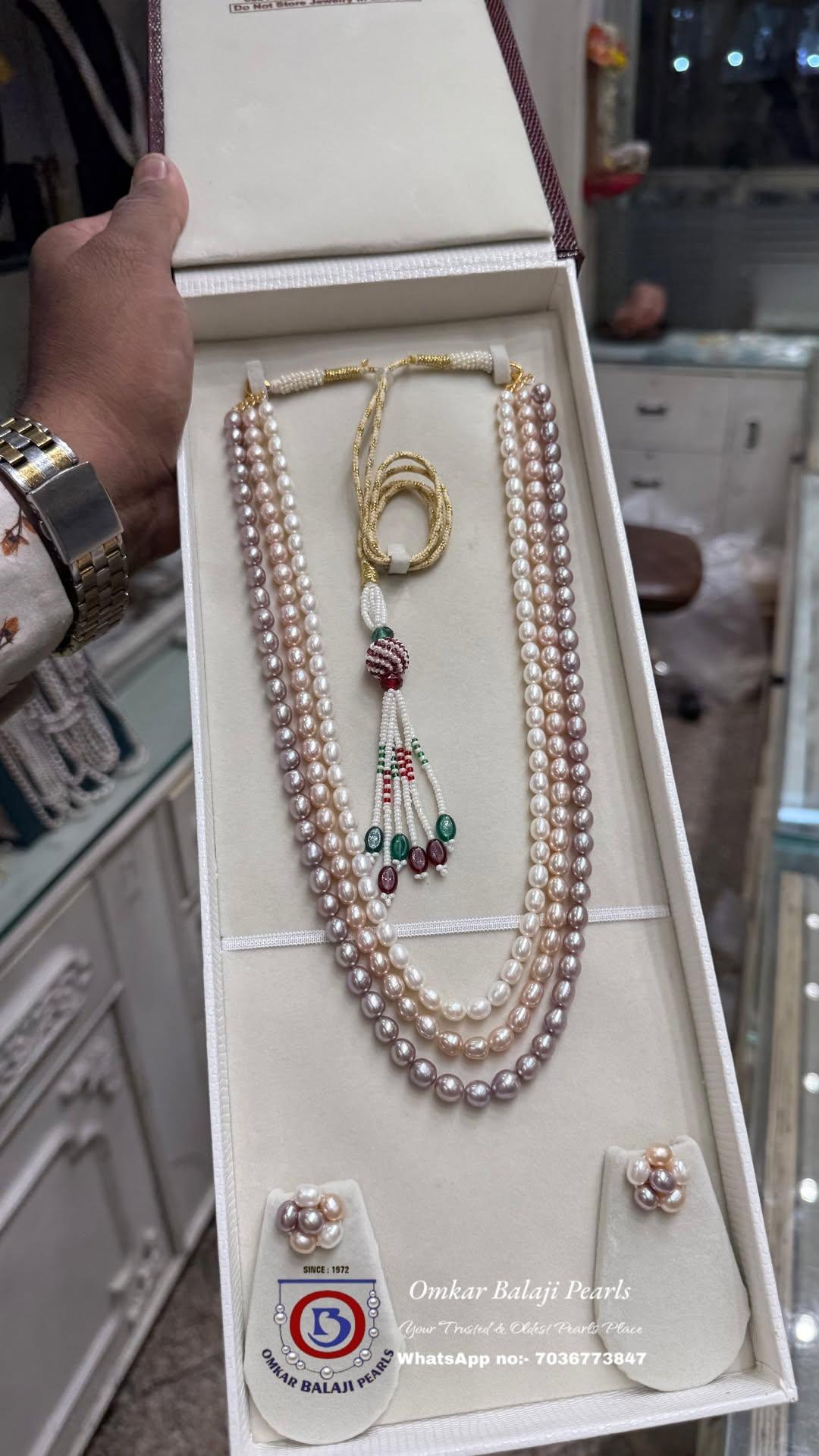 ✨ Tri Color Natural Pearls Set ✨
