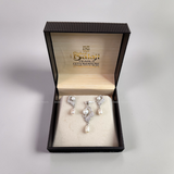 Silver Finish Locket & earrings
