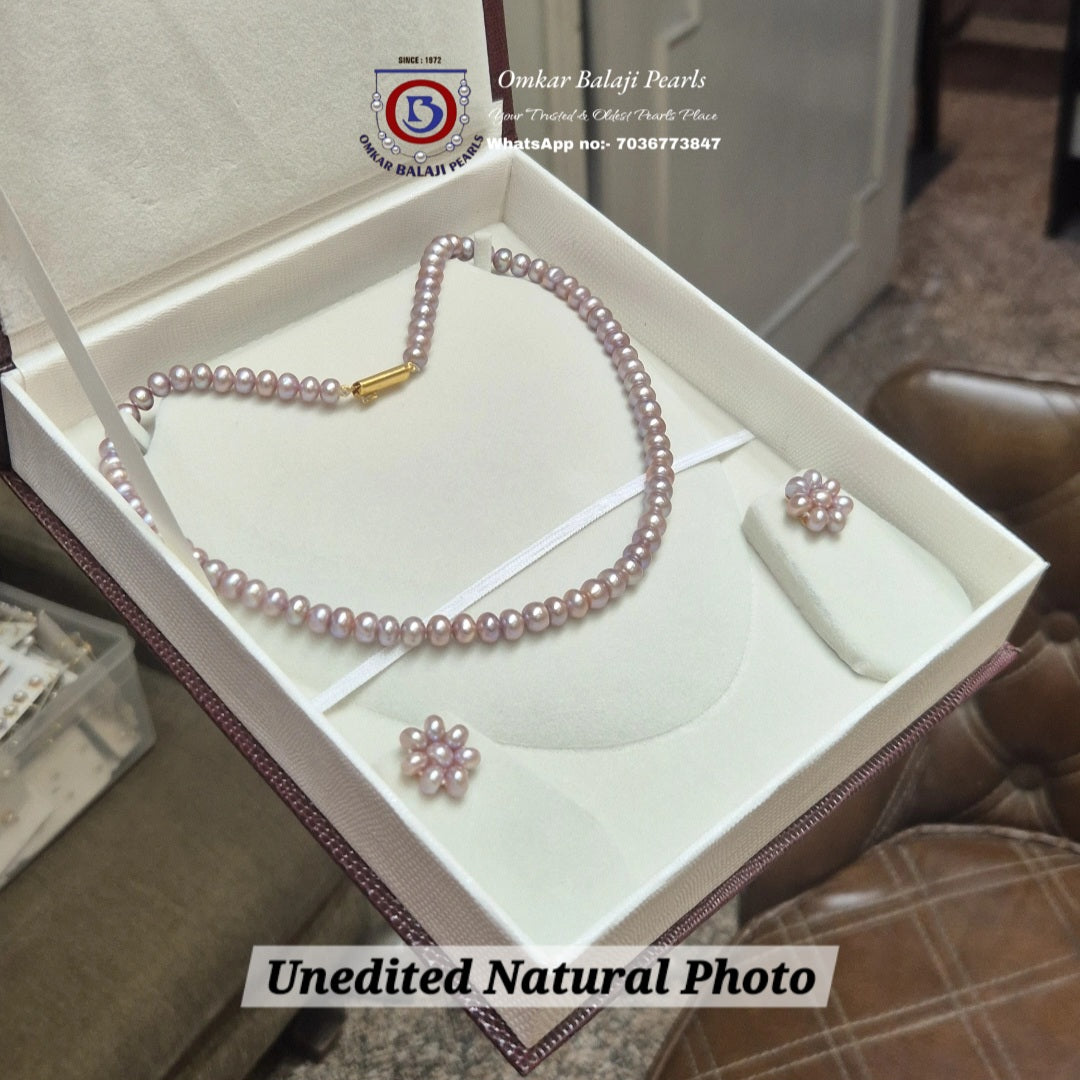 💜 Royal Lavender Natural Pearls Set 💜
