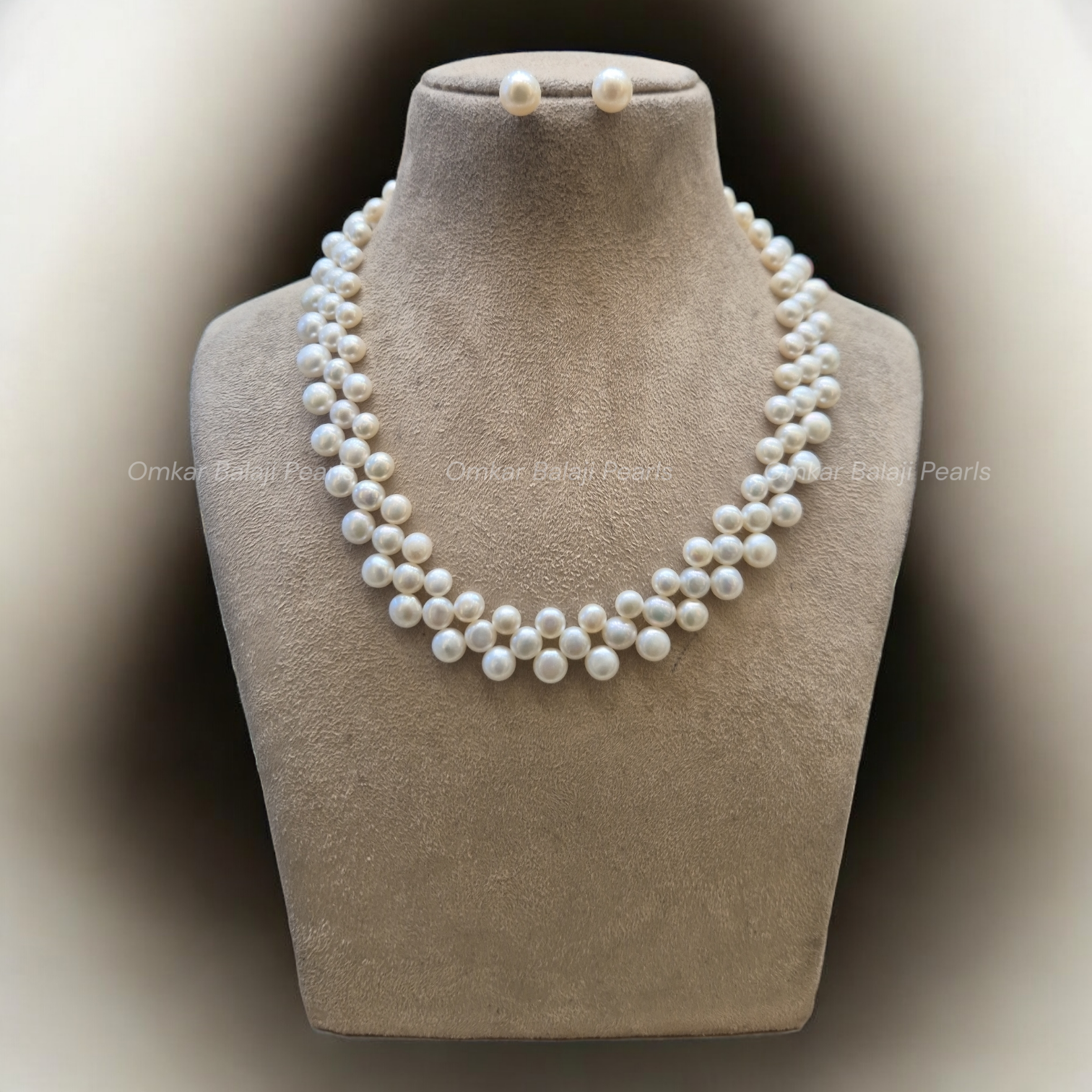 White pearls Zig zak set