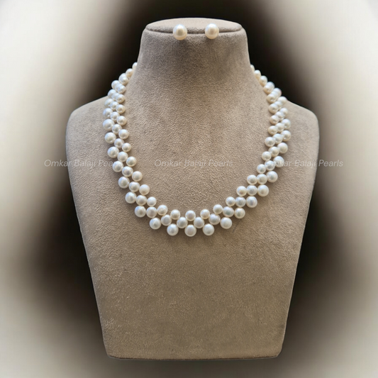 White pearls Zig zak set