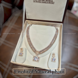 Royal Lavender Double Layer Real Pearl Set – Premium Corn-Shaped Pearls