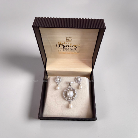 Silver Finish Locket & earrings