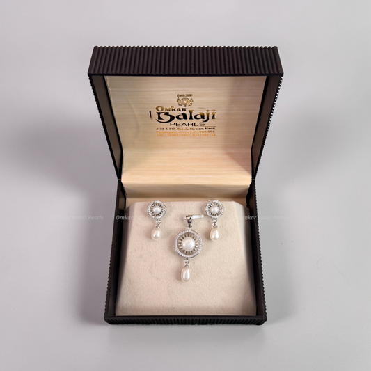 Silver Finish Locket & earrings