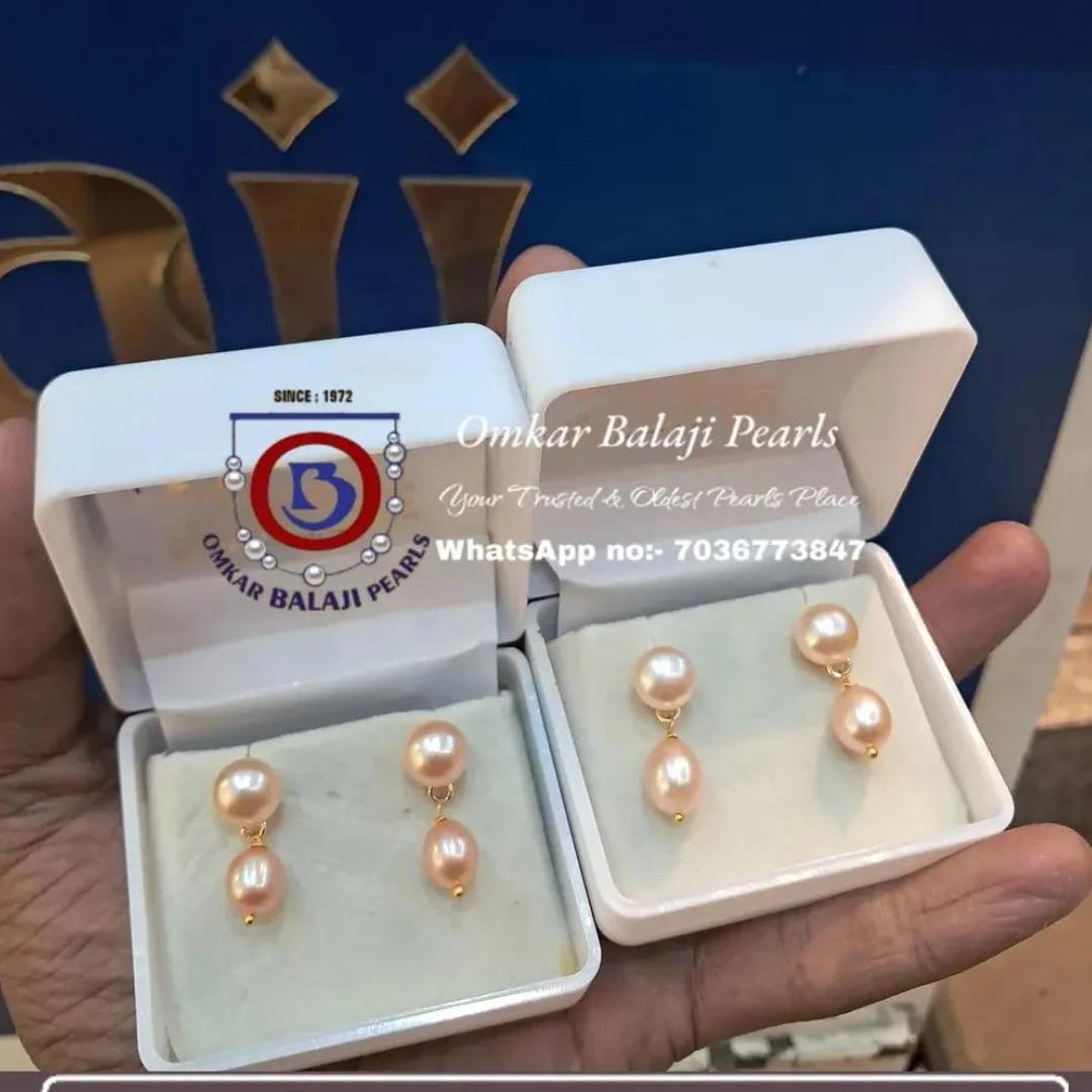 Peach drop earrings