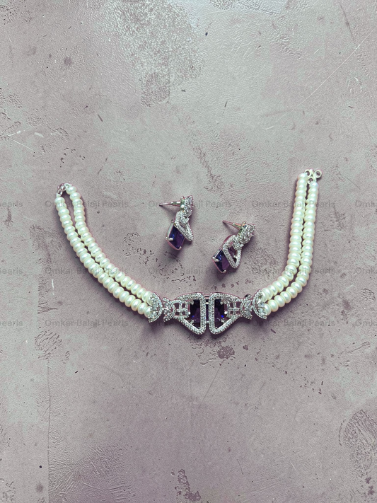Amethyst color Choker Set [ Designer ]
