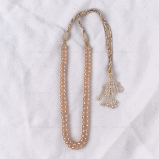 2-Layer Real Pearl Mala [Peach]