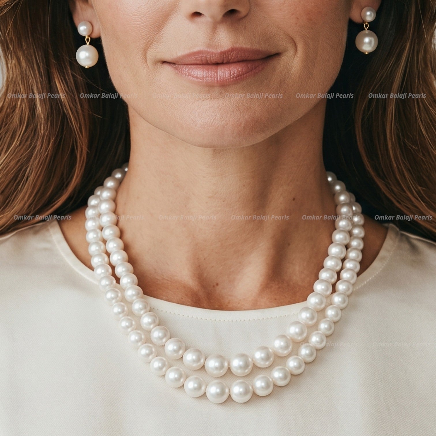 Premium Graduated Pearl Mala Set