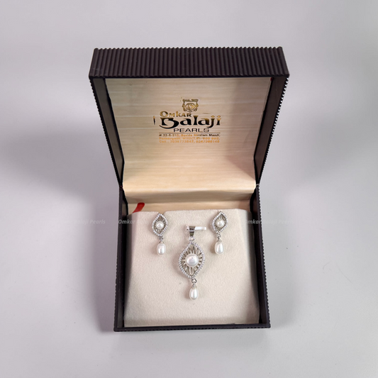 Silver Finish Locket & earrings