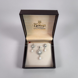 Silver Finish Locket & earrings