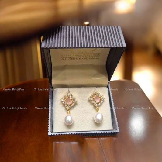 OBPEPearls Earrings [ Rose Pink ]