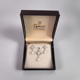 Silver Finish Locket & earrings